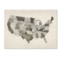 Trademark Fine Art Michael Tompsett 'United States Watercolor Map' Canvas Art, 18x24 MT0484-C1824GG